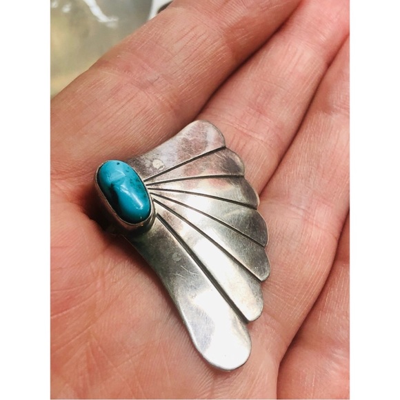🌞🌵Sterling silver and turquoise wing earrings!!! - Picture 2 of 6